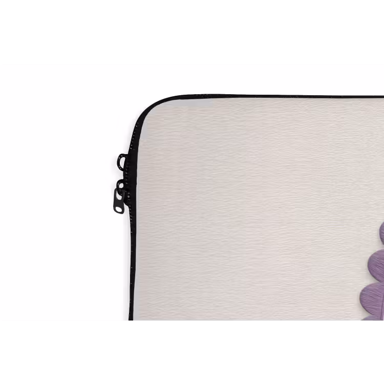 Tulpen - Paars - Lijst - Bladeren laptophoes neopreen klein -detail