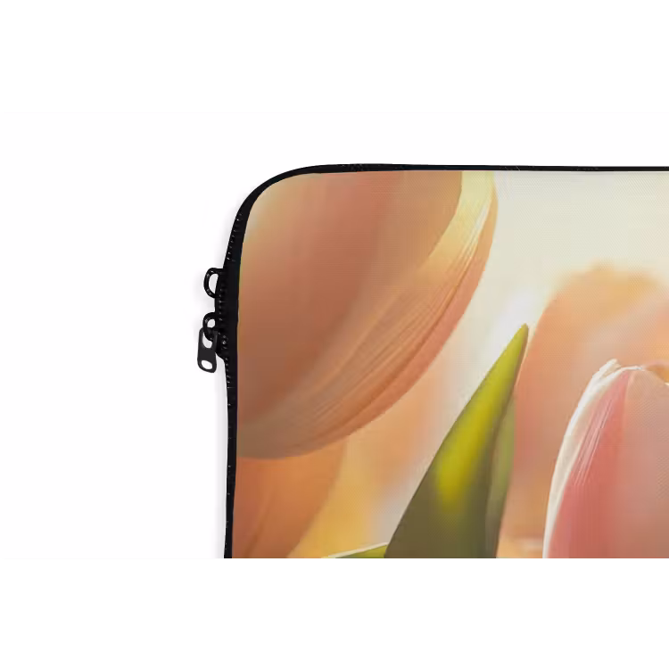 Tulpen - Roze - Zonnestralen laptophoes neopreen klein -detail