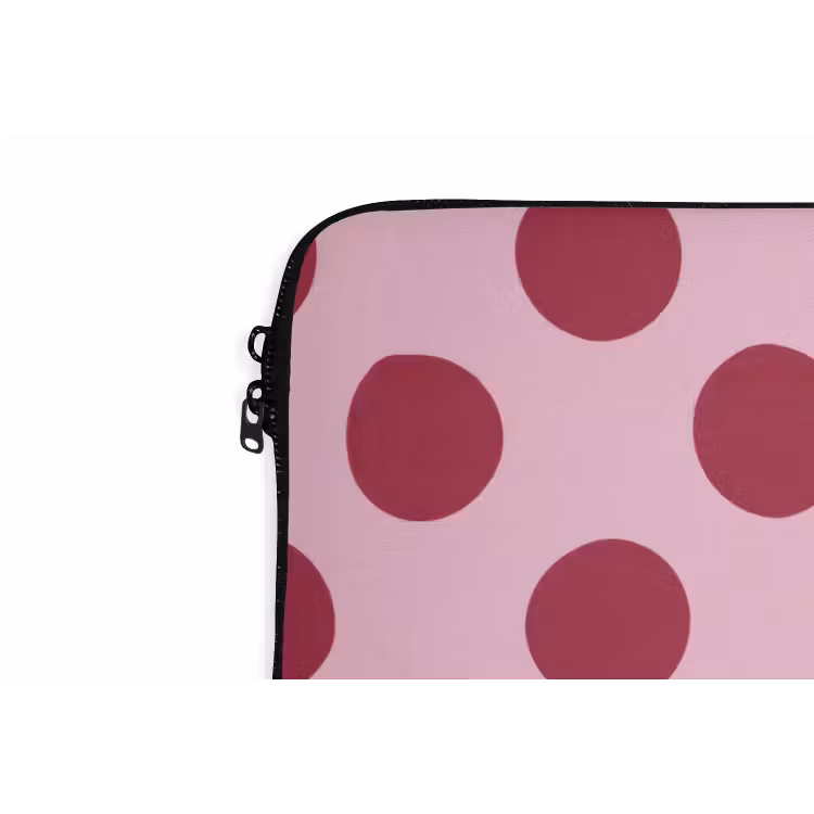 Stippen - Patroon - Bordeaux laptophoes neopreen klein 279 -detail