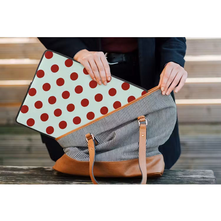 Polka - Dots - Rood laptophoes neopreen klein 279 -tas