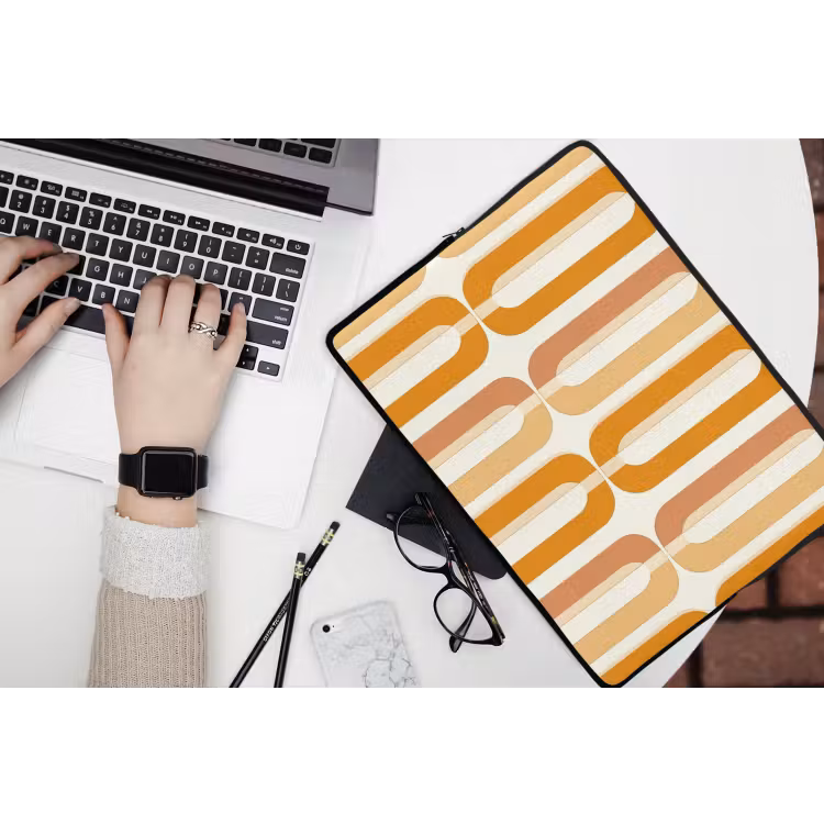 U-vorm - Retro - Oranje laptophoes neopreen klein 279 -bureau