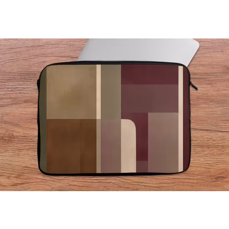 Vlakken - Abstract - Bordeaux - Lijnen laptophoes neopreen klein -tafel