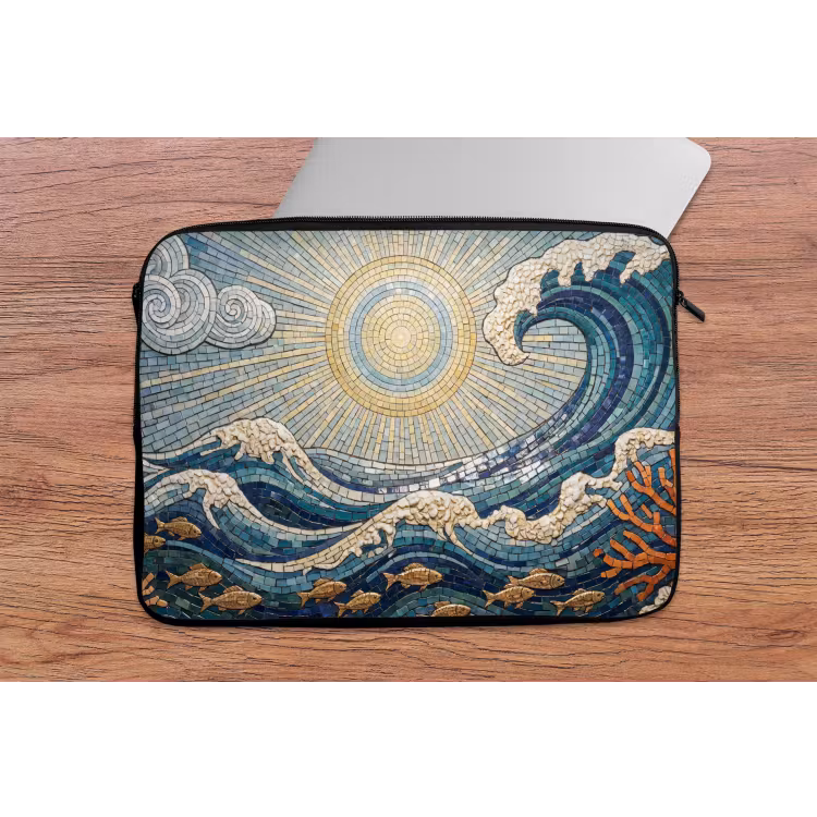 Onderwater - Koraal - Vis - Natuur - Kunst laptophoes neopreen klein -tafel