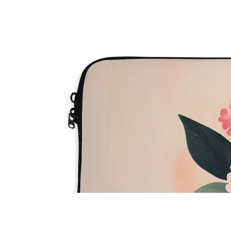 Vaas - Bloemen - Vlinder - Rood laptophoes neopreen klein -detail