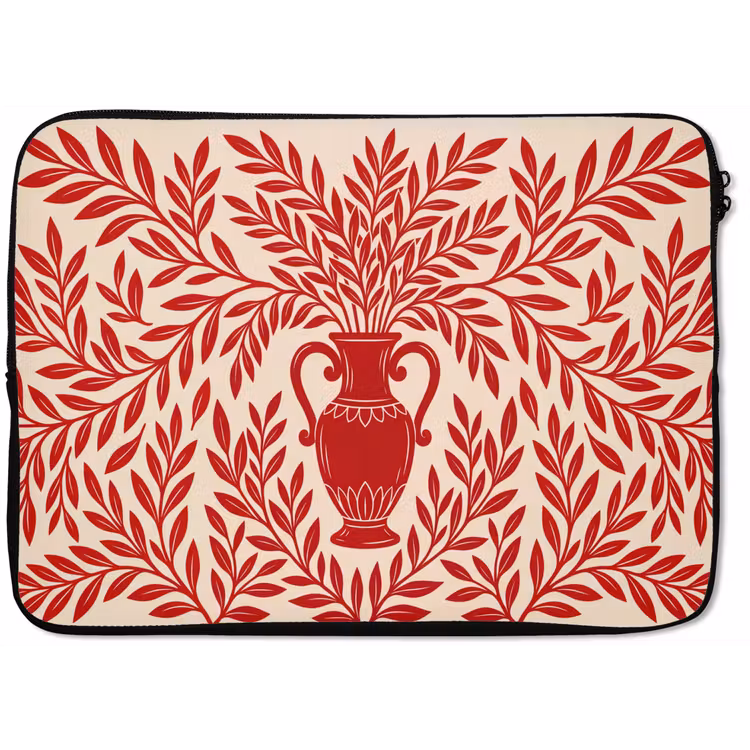 Vaas - Planten - Decoratie - Abstract - Rood laptophoes neopreen klein -zkaufland3dotto