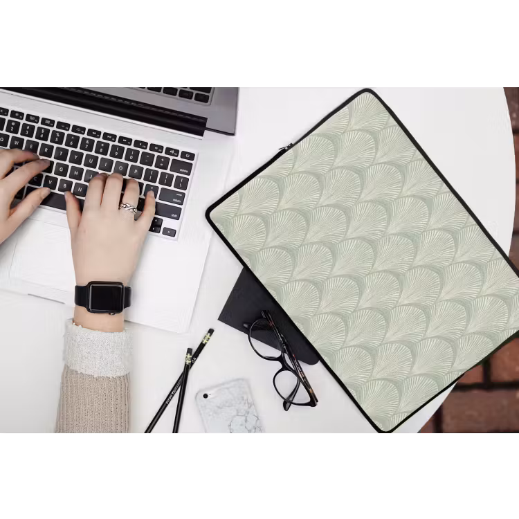 Waaiers - Patroon - Groen laptophoes neopreen klein 279 -bureau