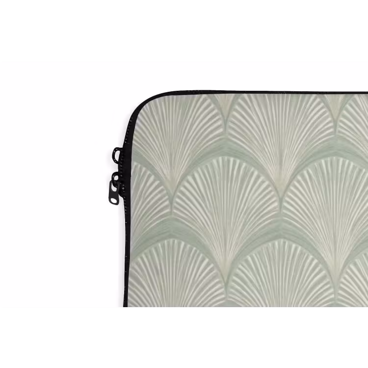 Waaiers - Patroon - Groen laptophoes neopreen klein 279 -detail