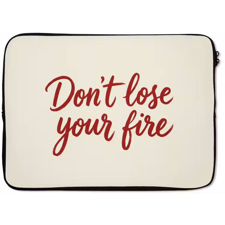 Don't lose your fire - Rood - Wit - Minimalistisch laptophoes neopreen klein -zkaufland3dotto