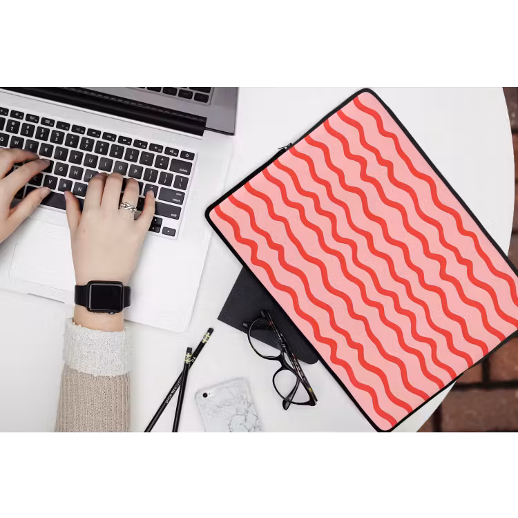 Speels - Patroon - Rood laptophoes neopreen klein 279 -bureau