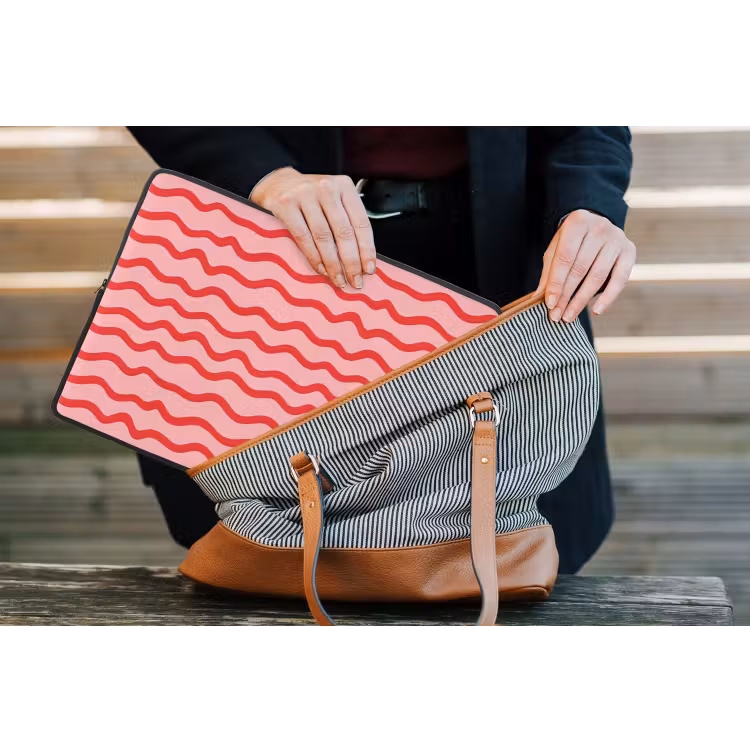 Speels - Patroon - Rood laptophoes neopreen klein 279 -tas