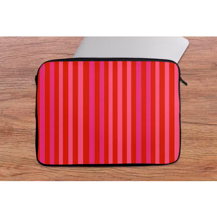 Verticaal - Strepen - Roze laptophoes neopreen klein 279 -tafel