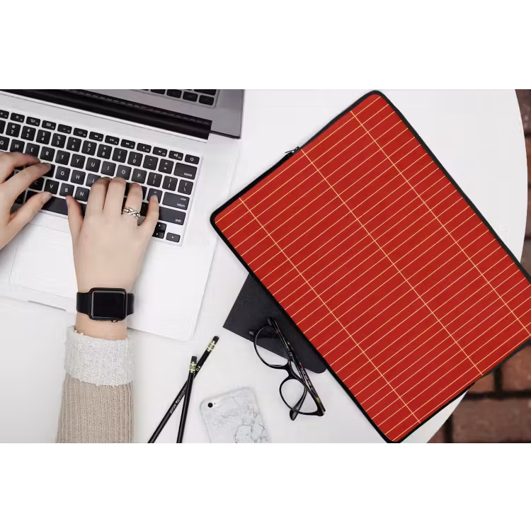 Verticaal - Wandtegel - Helderrood laptophoes neopreen klein 279 -bureau