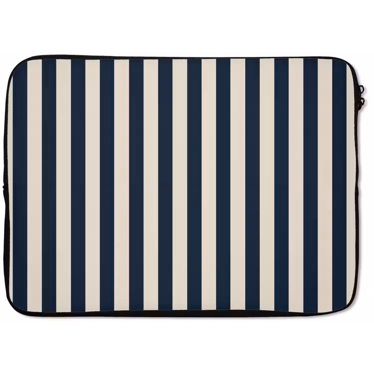 Verticale strepen - Blauw - Crème laptophoes neopreen klein 279 -zkaufland3dotto