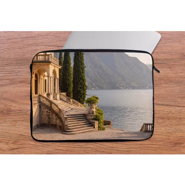 Laptop hülle - Villa – Wasser – Treppen - Villa - water -trappen laptophoes neopreen klein