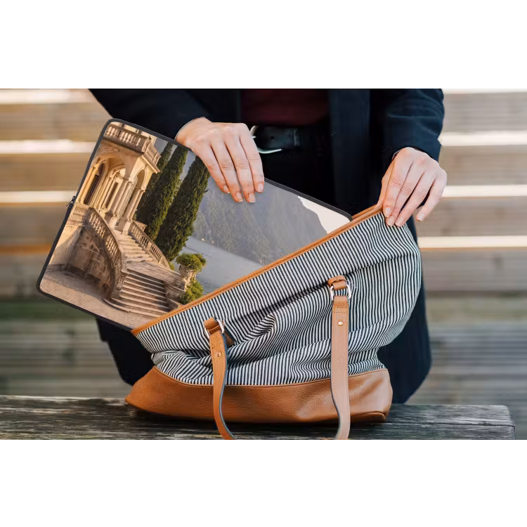 Laptop hülle - Villa – Wasser – Treppen - Villa - water -trappen laptophoes neopreen klein