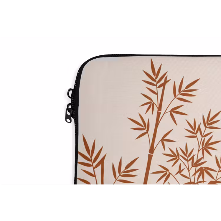 Vogel - Boom - Tropisch - Minimalistisch - Bruin laptophoes neopreen klein -detail
