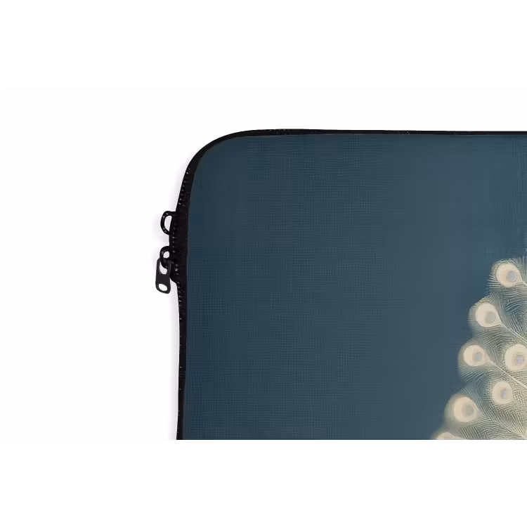 Vogel - Blauw - Vintage laptophoes neopreen klein -detail