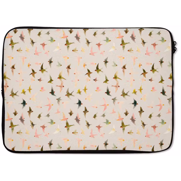 Vogels - Vliegen - Kleurrijk laptophoes neopreen klein 279 -zkaufland3dotto