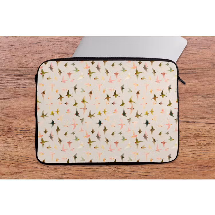 Vogels - Vliegen - Kleurrijk laptophoes neopreen klein 279 -tafel