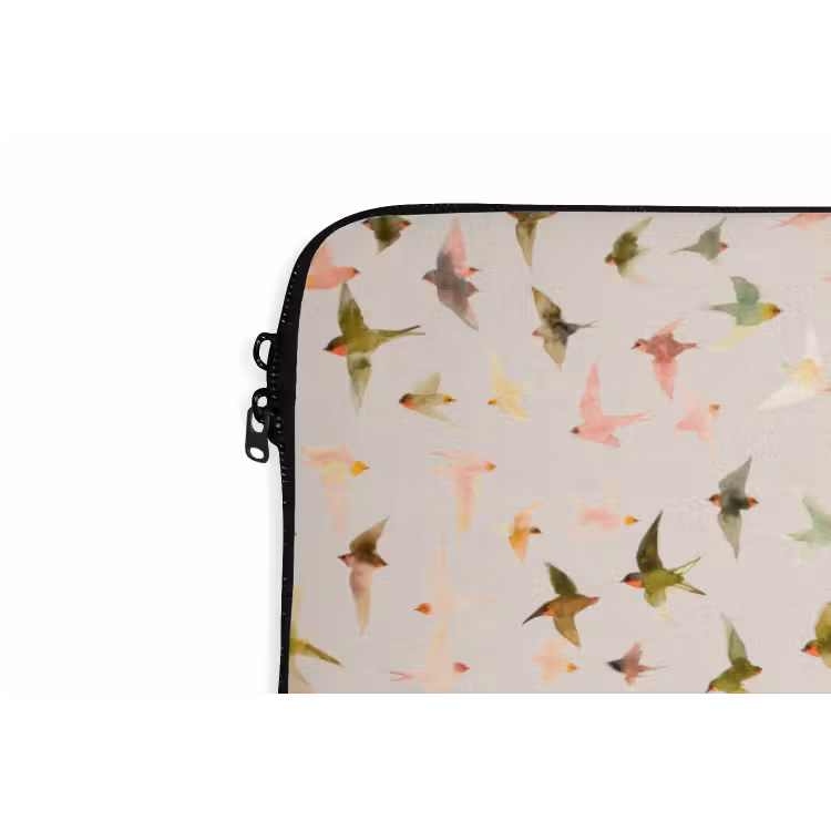 Vogels - Vliegen - Kleurrijk laptophoes neopreen klein 279 -detail