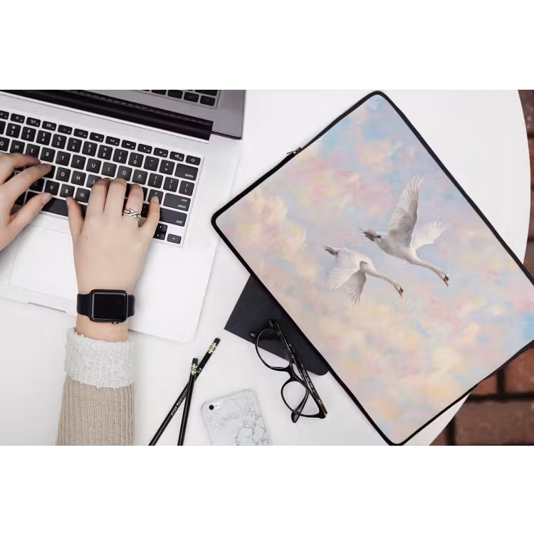Vogel - Vliegend - Lucht - Modern - Pastel laptophoes neopreen klein -bureau