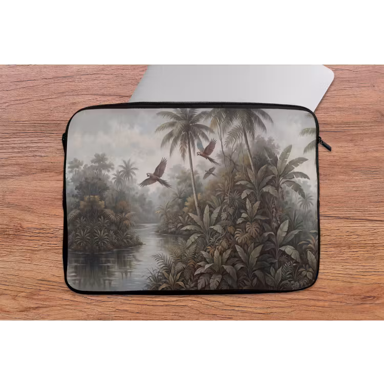 Vogel - Vliegend - Tropisch - Landschap - Klassiek laptophoes neopreen klein -tafel