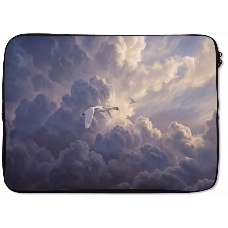 Vogel - Vliegend - Natuur - Wit - Wolken laptophoes neopreen klein -zkaufland3dotto