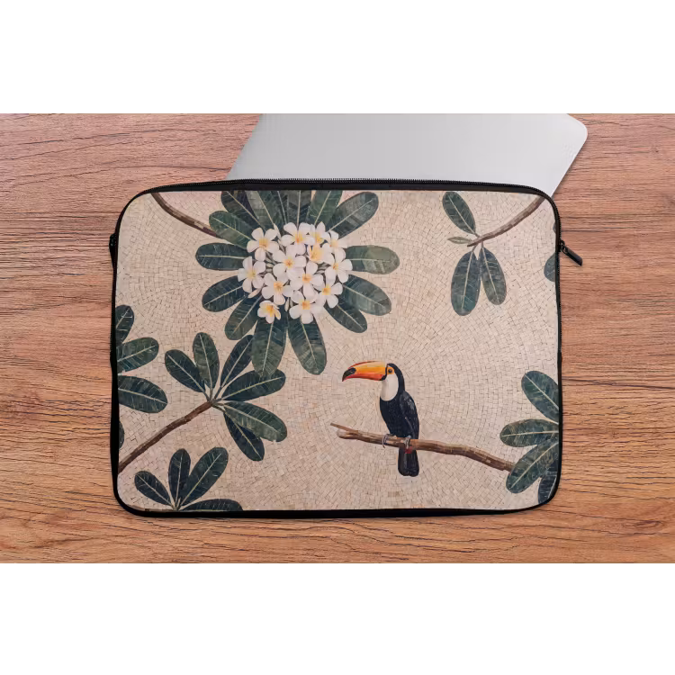 Vogel - Mozaïek - Tropisch - Natuur - Kleurrijk laptophoes neopreen klein -tafel