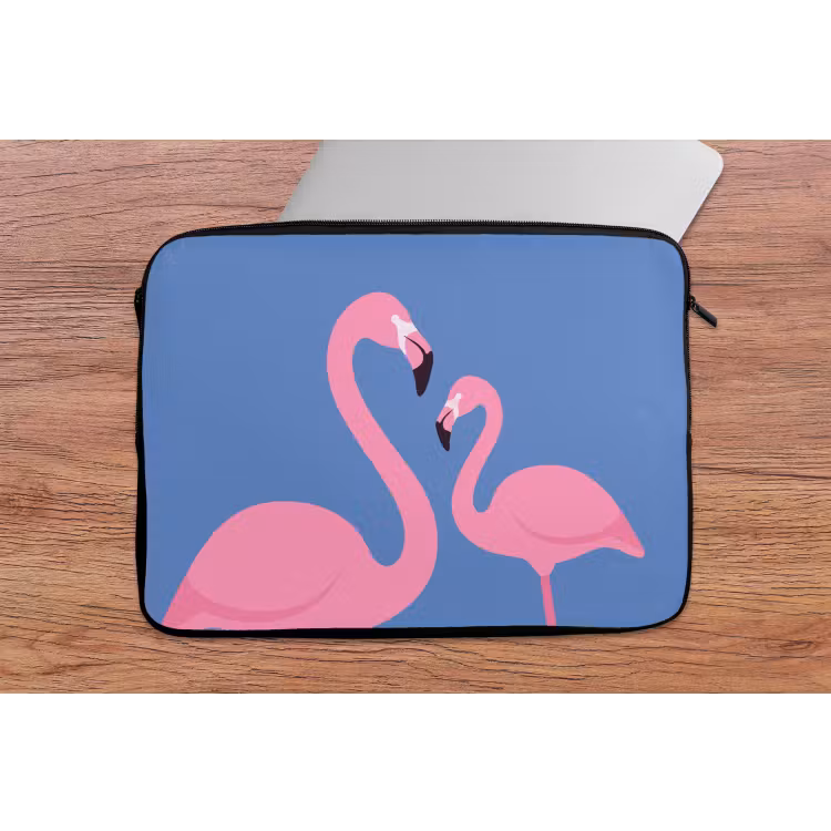 Vogel - Paar - Dieren - Modern - Roze laptophoes neopreen klein -tafel