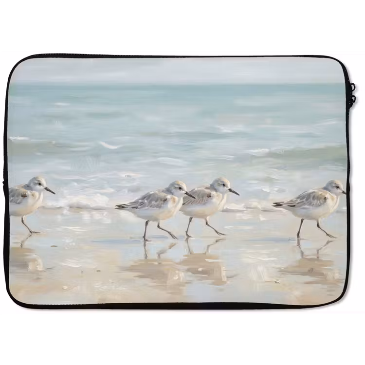 Vogels - Strand - Zee laptophoes neopreen klein -zkaufland3dotto