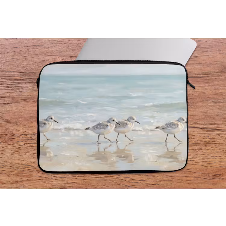 Vogels - Strand - Zee laptophoes neopreen klein -tafel