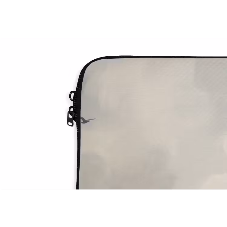 Vogel - Wolken - Natuur - Modern - Grijs laptophoes neopreen klein -detail