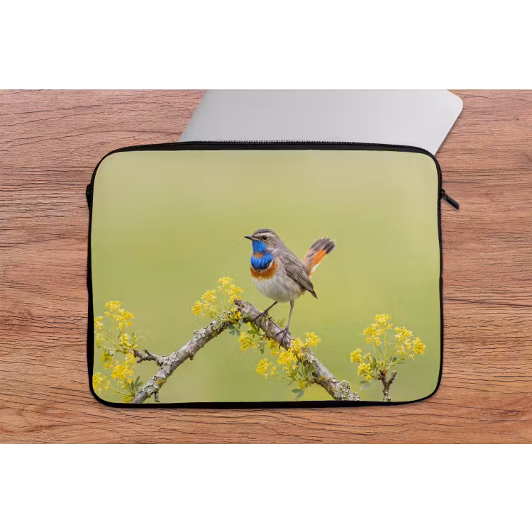 Vogel - Tak - Natuur - Kleurrijk laptophoes neopreen klein -tafel