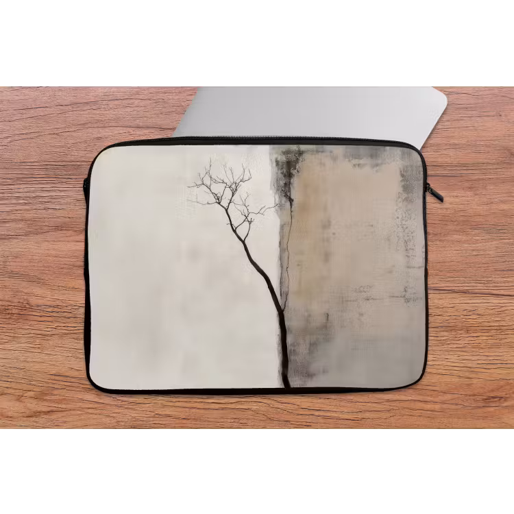 Wabi sabi - Plant - Beige laptophoes neopreen klein -tafel