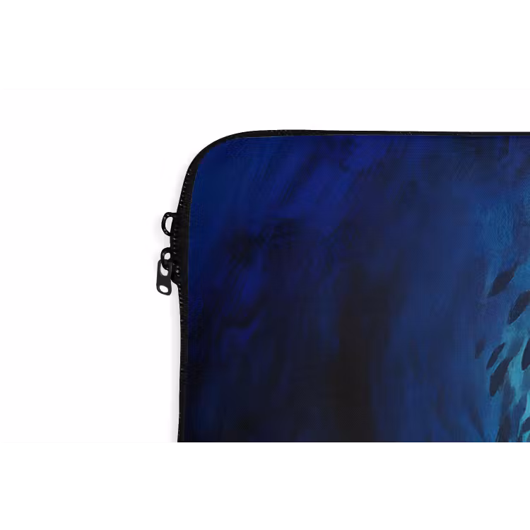 Walvis - Vissen - Donkerblauw laptophoes neopreen klein -detail