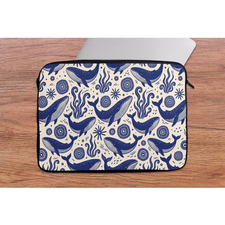 Walvis - Onderwater - Dieren - Abstract - Blauw laptophoes neopreen klein -tafel