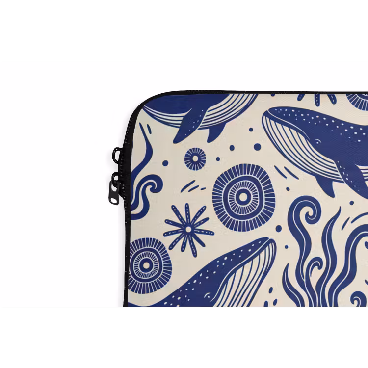 Walvis - Onderwater - Dieren - Abstract - Blauw laptophoes neopreen klein -detail