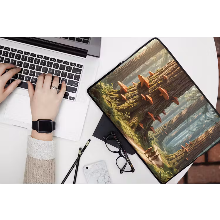Laptop hülle - Wald – Bäume – Natur - Bos - Bomen - Natuur laptophoes neopreen klein