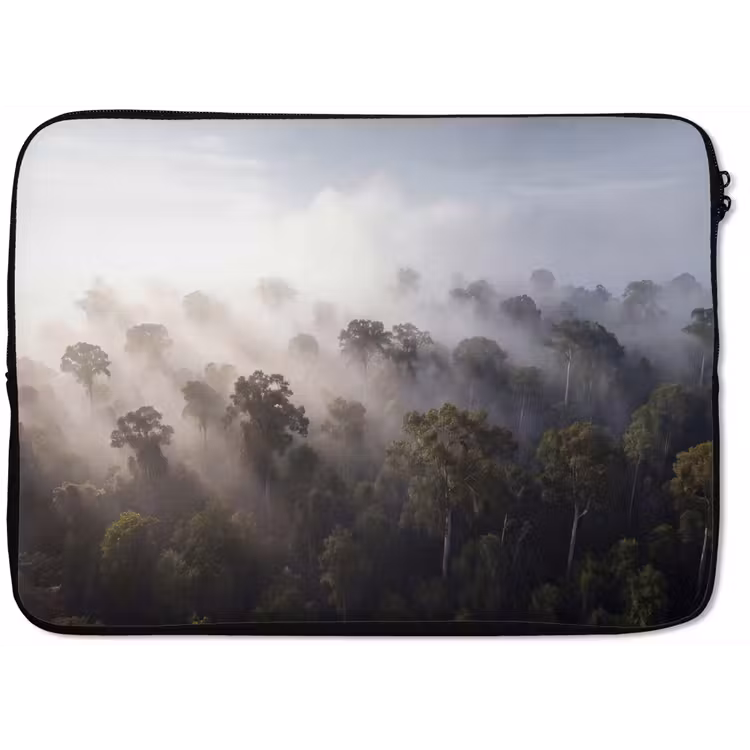 Bos - Mist - Natuur - Groen laptophoes neopreen klein -zkaufland3dotto