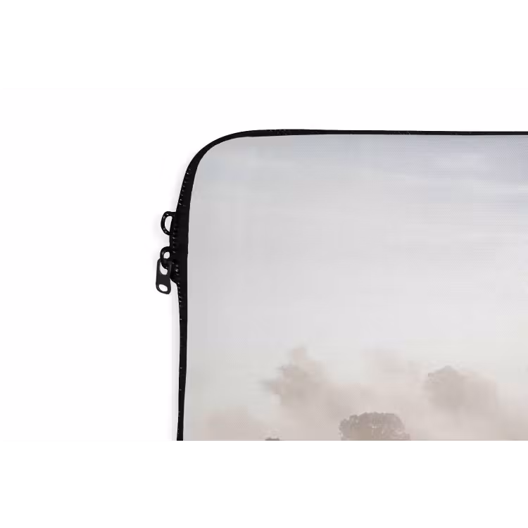 Bos - Mist - Natuur - Groen laptophoes neopreen klein -detail