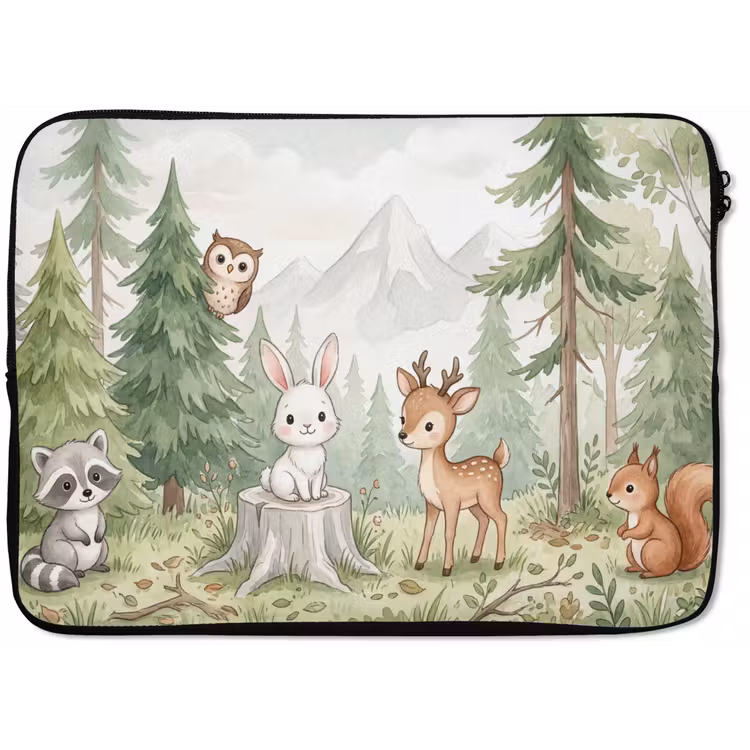 Bos - Dieren - Groen laptophoes neopreen klein -zkaufland3dotto