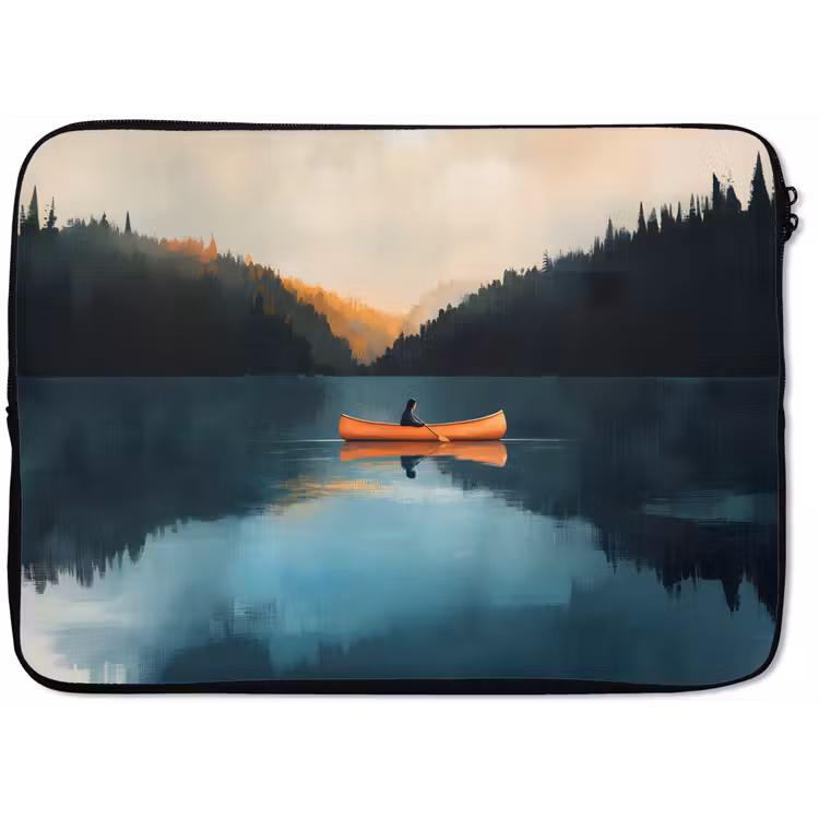 Bossen - Meer - Kano - Oranje laptophoes neopreen klein -zkaufland3dotto