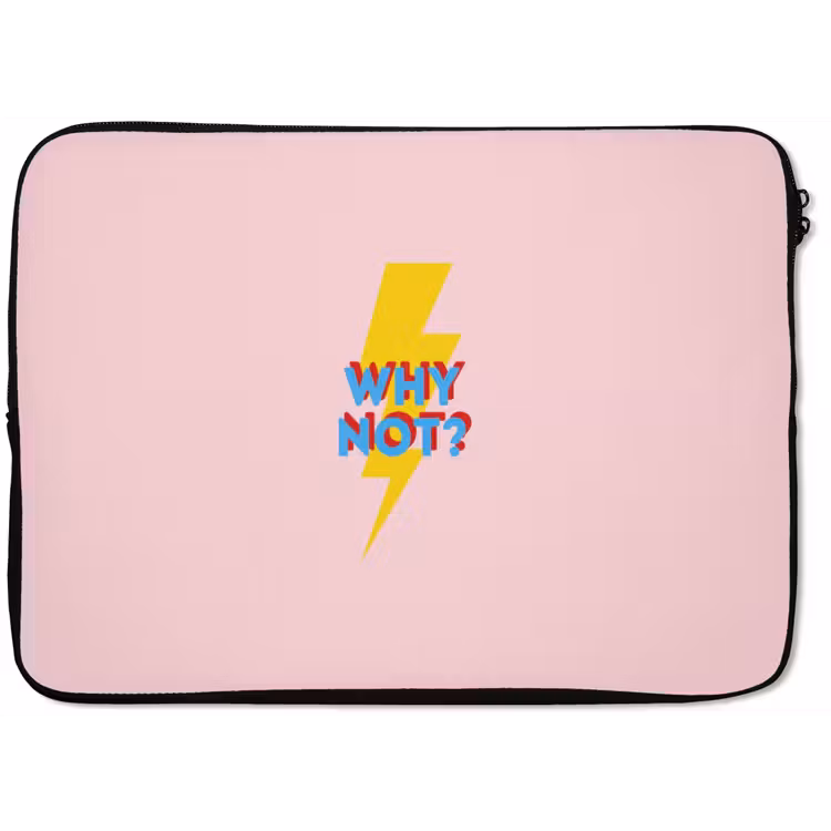 Why not - Bliksem - Roze laptophoes neopreen klein -zkaufland3dotto