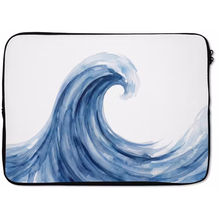 Water - Beweging - Natuur - Modern - Blauw laptophoes neopreen klein -zkaufland3dotto