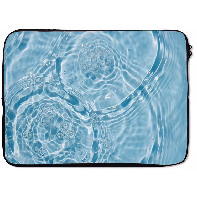 Water - Blauw - bubbels laptophoes neopreen klein -zkaufland3dotto