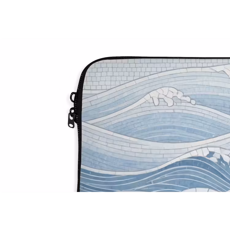 Water - Mozaïek - Landschap - Modern - Blauw laptophoes neopreen klein -detail