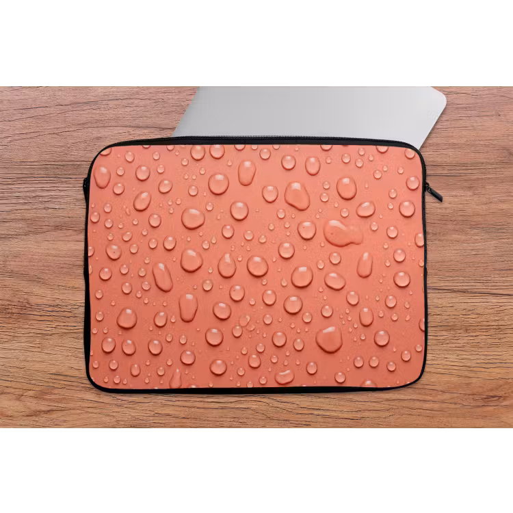 Water - Druppels - Roze laptophoes neopreen klein -tafel
