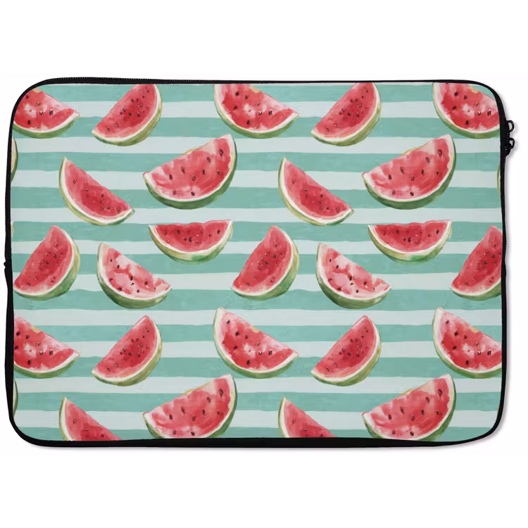 Watermeloen - Strepen - Groen laptophoes neopreen klein 279 -zkaufland3dotto