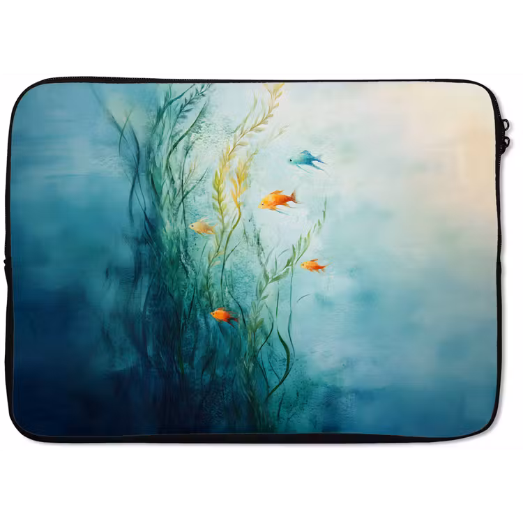 Waterplanten - Vissen - Kleurrijk - Water laptophoes neopreen klein -zkaufland3dotto