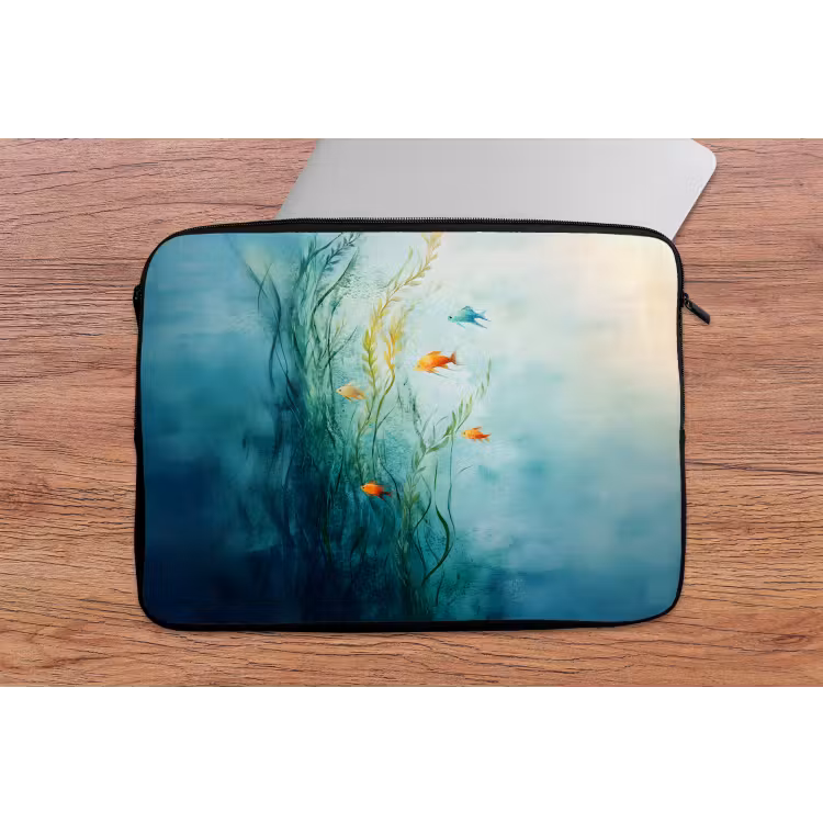 Waterplanten - Vissen - Kleurrijk - Water laptophoes neopreen klein -tafel